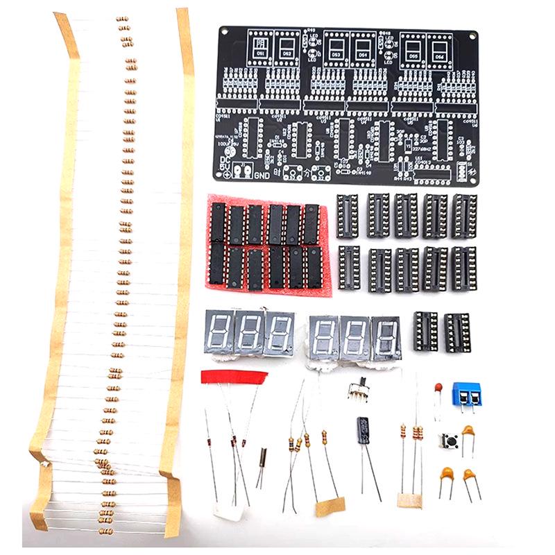 6-Digit DIY Electronic Clock Kit, Welding Practice, DC 4.5V-5.5V