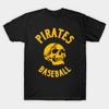 Men Black Print T-shirt Pirate Baseball Skull No-Cut Transfer Paper Print Cotton Tshirt