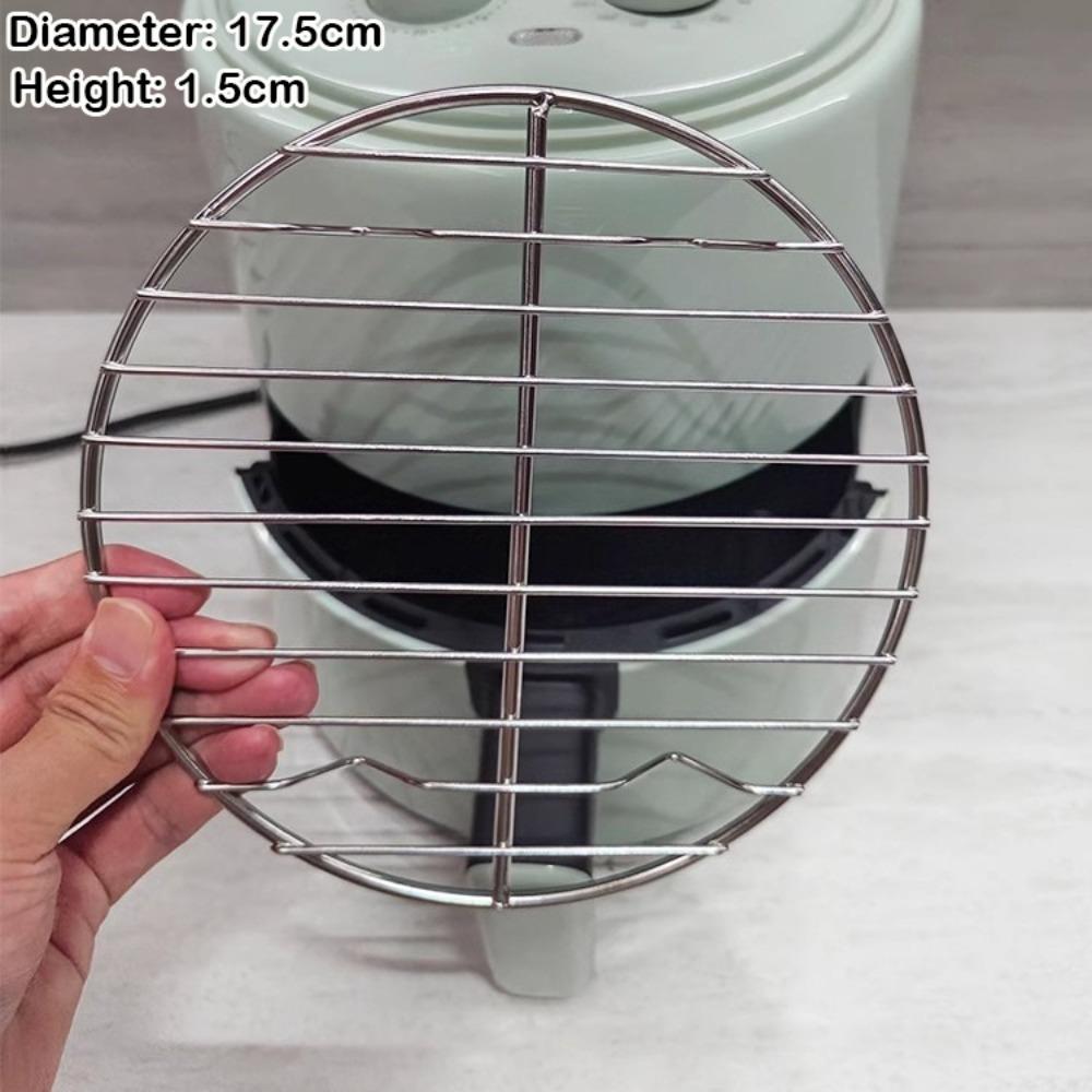 Round Square Cooking Rack With Foot 304 Stainless Steel Air Fryer Rack Thicken Cooling Rack Home Kitchen Oven Steamer Cooker