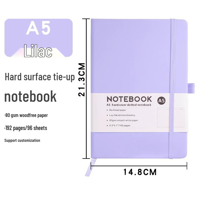 Customizable A5 Leather Strap Notebook with Printable Logo - Simple Business Design