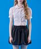 KOLEAT Lona Puff Stripe Slim Short Sleeve Shirt [Baby Pink]