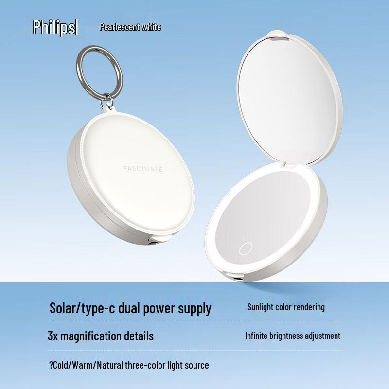 Feisenai LED Rechargeable Travel Makeup Mirror with 3x Magnification