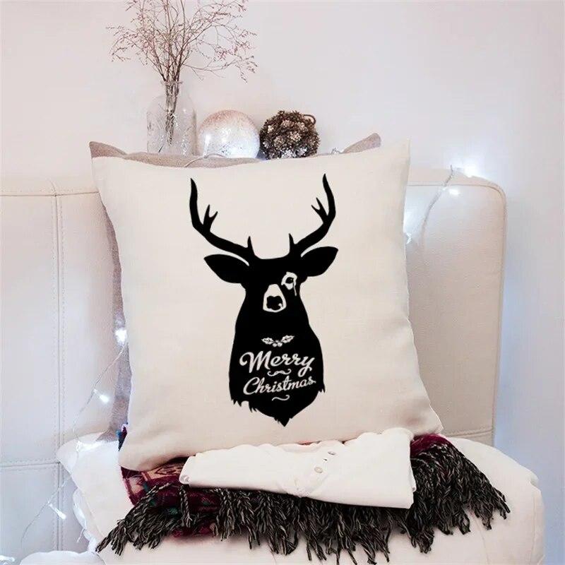 45x45cm Creative Geometric Elk Pillowcase Living Room Sofa Office Seat Car Cushion Cover  Ornament Home Decoration
