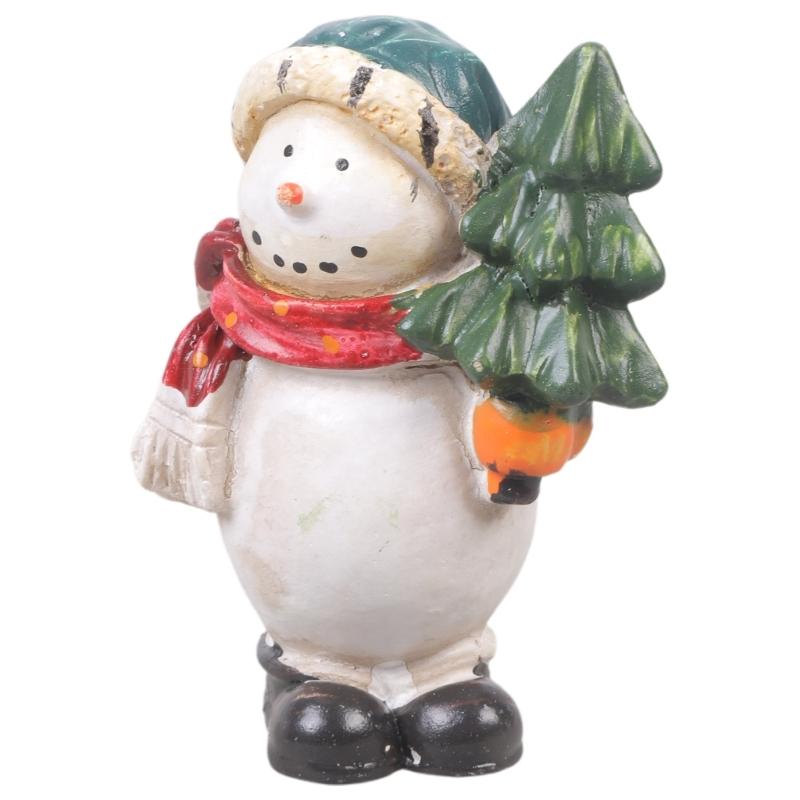Christmas Resin Figurine Snowman Santa Statue Ornament for  Living Space Table Decoration Resin Craft Present