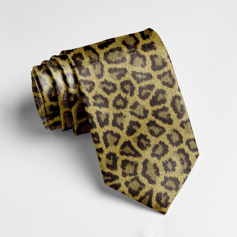 Casual Leopard Print Tie 8cm Wide Printed Serpentine Tie Polyester Slim Zebra Striped Tie