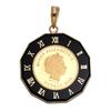 Coin Pendant Tuvalu Horse Clock Frame [Fairy Cullet] K24/18 1/25oz (Black)