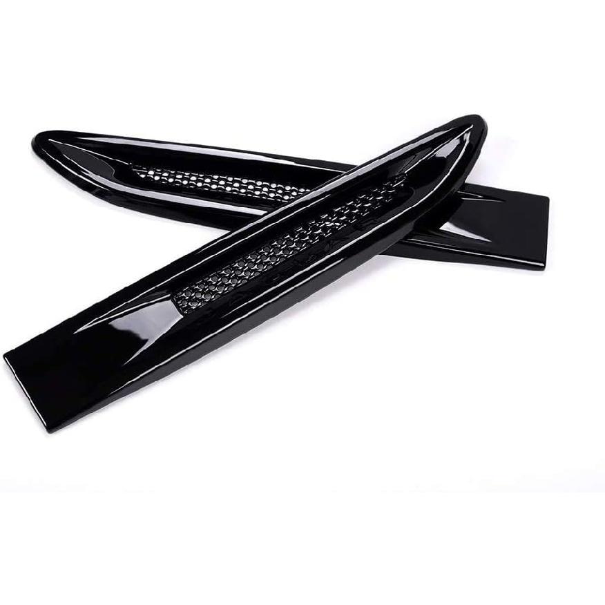 YIWANG ABS Chrome Side Fender Air Vent Outlet Cover Trim for Jaguar XF XE F-Pace X761 Accessories Set of 2pcs (Gloss Black)