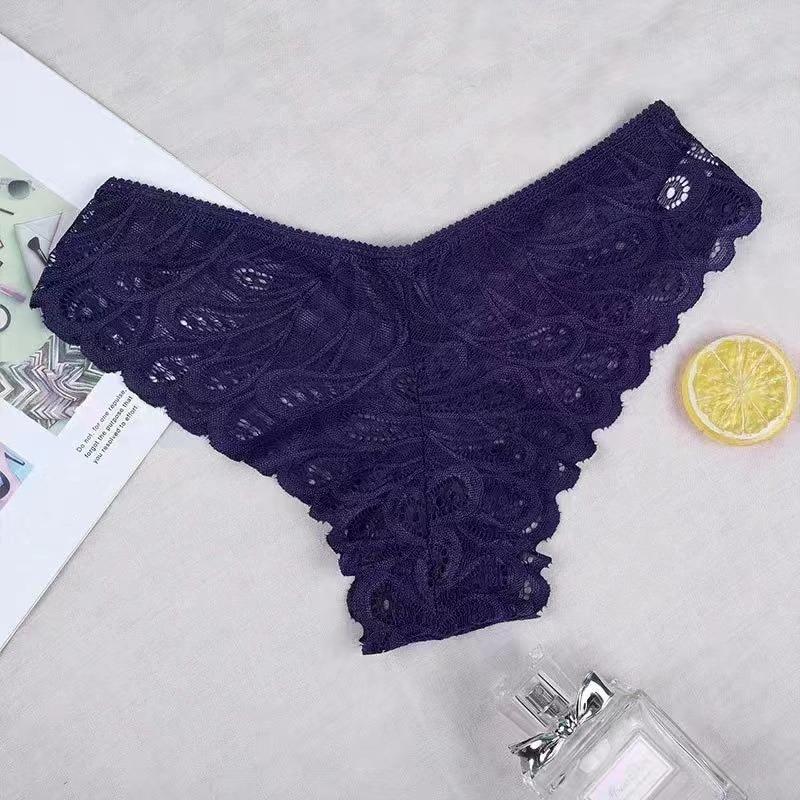 

Новые женские кружевные трусики сексуальные спортивные с низкой посадкой бесшовные брифы женские стринги S (80-50 kg) тёмно-синий