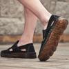 Summer Men's Leather Sandals Handmade Breathable Beach Shoes