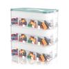 LAMPTOP Toy Storage Box with Lid, 3-Tier Stackable Transparent Plastic Toy Storage Box for Organizing (Green)