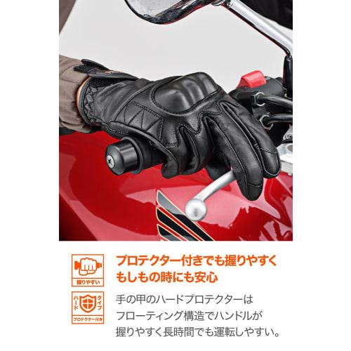 Daytona Motorcycle Gloves Spring/Summer/Autumn/Winter Genuine Leather (Cowhide) Hard Protector Compatible with Smartphones Cow Leather Protector Glove