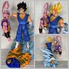 32cm Anime Dragon Ball Super Saiyan Vegetto VS Majin Buu Majin Buu Scene Double Headed Figure PVC Collect Action Model Toys Gift