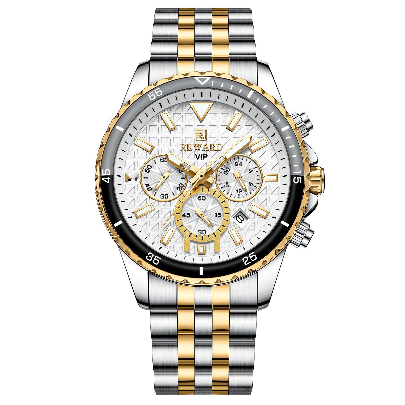 

Premium Multi-Function Men s Sports Chronograph Luminous Waterproof Watch with Solid Steel Band