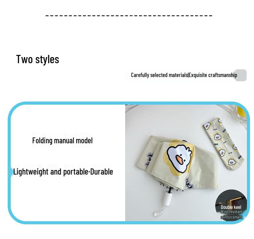 Cute Cartoon Automatic Umbrella with Sun Protection and Anti-UV Features - Durable for Rain and Shine