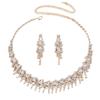 Bridal Jewelry Set Fashion Claw Chain Rhinestone Necklace Earrings Set Women'S Dinner Dress Clavicle Chain