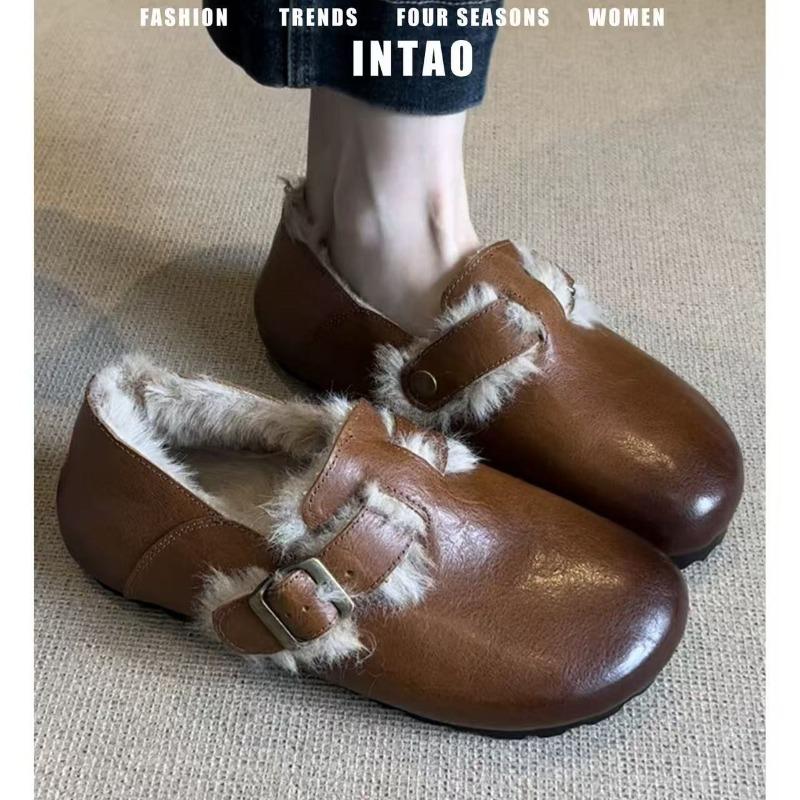 Móda Retro Teplé Dámské Zimní Jednoduché Plus Fleece Dojíždění Všestranné Pohodlné Nadýchané Bavlněné Boty