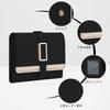 Pomelo Best Wallet for Folding Short Coin Present [Pomelo Best] Women, Tri-fold Wallet, Wallet, Wallet, Purse, Gift, Celebration, (Black + Beige)