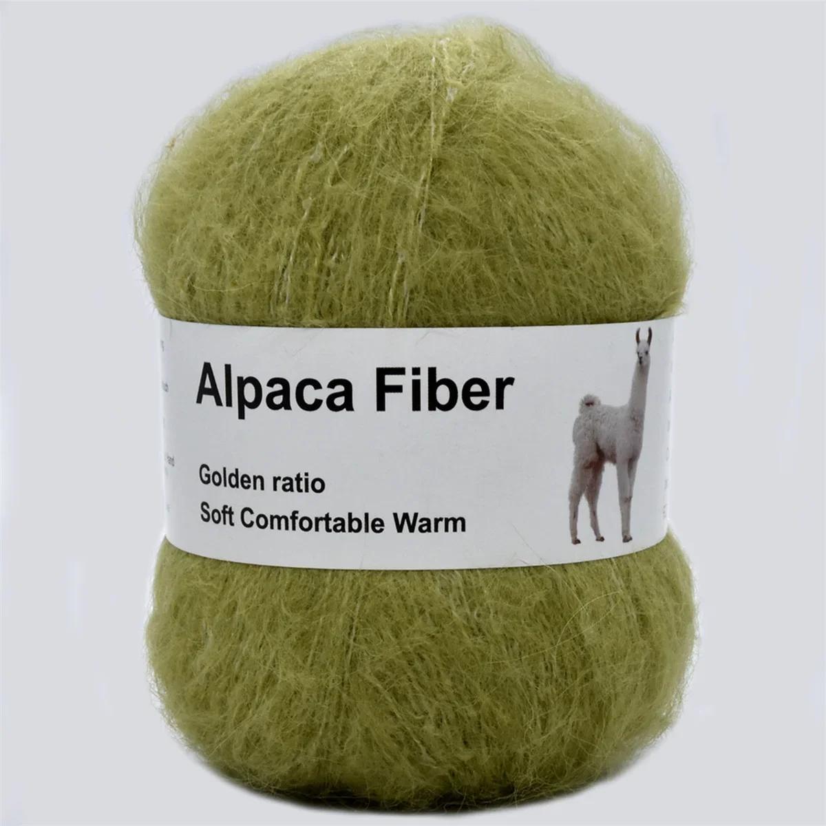 

1 шт. 50 г пряжи из мохера альпаки, длинный ворс, толстая шерстяная пряжа для вязания крючком, шарф, детский свитер, летняя, зимняя нить, 380 м / 416 ярдов