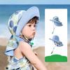 Shawl Attachment Double Sided Kid Sunhat Cotton Baby Shading Hat Cute Sand Beach Sun Hat  Picnic