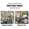 1L Camping Pot Cookware 304 Stainless Steel Outdoor Camping Kettle Backpacking Picnic Cooking Bento Box with Foldable Handle