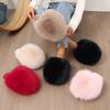 Winter Solid Color Fluffy Big Fur Slippers  Korean Style Faux Fur Slippers with Non-Slip Rubber Sole