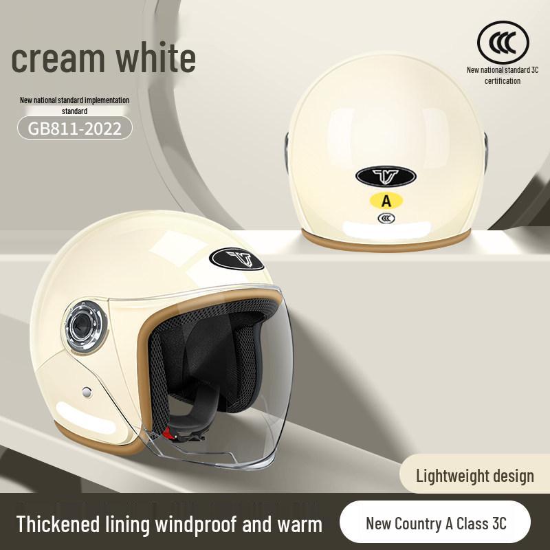 3C Certified All-Season Half Helmet for Electric Scooters, Unisex, Autumn/Winter Warmth, Safety Helmet