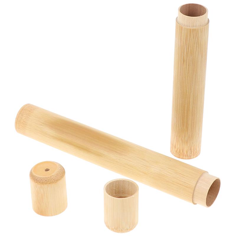 Toothbrush Wooden Case Tooth Brush Soft-Bristle Bamboo Fibre Holder Handle Tube
