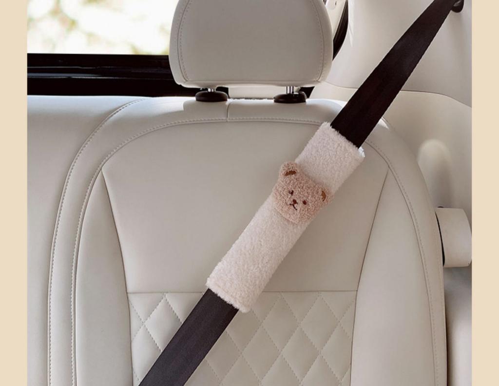 1Pc Car Styling Seat Belt Cover Shoulder Strap Harness Cushion Cartoon Bear Car Seatbelt Shoulder Pad Protector