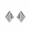 Gold-Plated Silver Zirconia Rhombus Tassel Stud Earrings - Elegant High-End Jewelry for Women