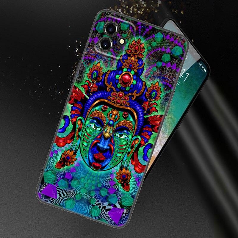 Psychedelic Trippy Kunst Telefon Fall Für Apple iPhone 13 12 Mini 11 Pro XS Max XR X 8 7 6S 6 Plus SE 2022 2020 5S 5 Schwarze Abdeckung