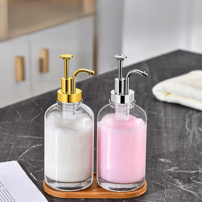 500 ml Glasseifenspender Ersatzflasche Badezimmer Handdesinfektionsmittel Gel Seife und Shampoo Duschflüssigkeit Behälterflasche