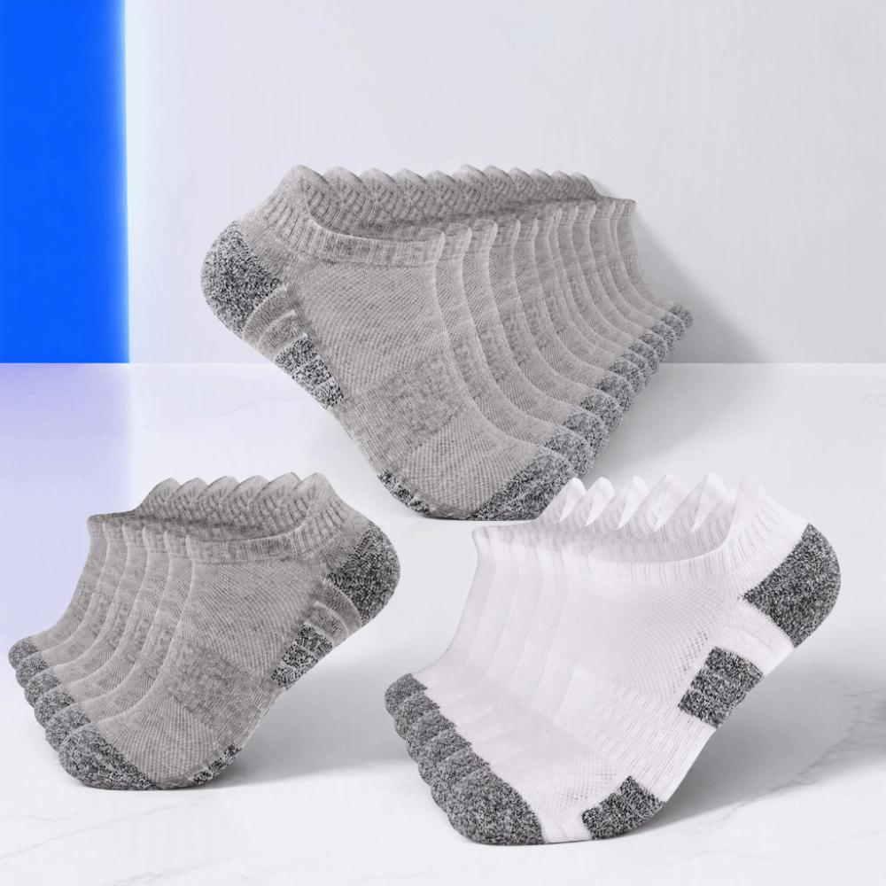 12pcs Cushioned Towel Sole Low Cut Sport Sock Cotton Blend Athletic Sock  Daily Athletic Wear