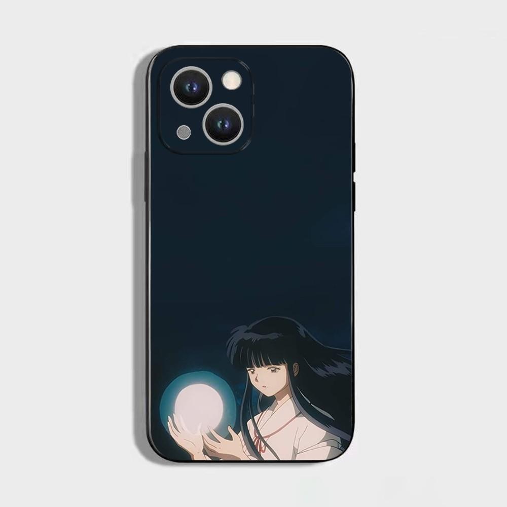 Anime I-Inuyasha Phone Case For iPhone 16 15 Plus 14 13 Pro Max 12 Mini 11 X XS XR 7 8 8Plus Black Soft Phone Coque