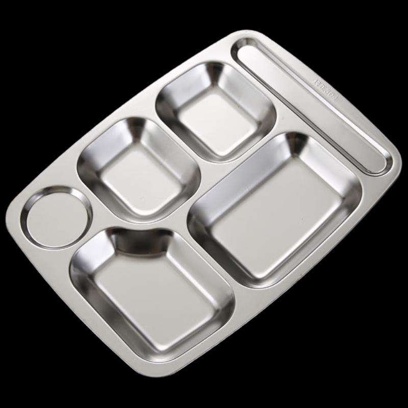 201 Edelstahl geteilter Mittagsteller