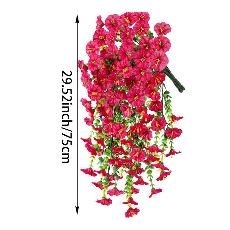 Artificial Morning Glory Flower UV Resistant Hanging Flowers Silk Morning Glory Garden Wedding Decoration Outdoor Hanging Plants