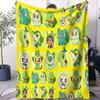 GrassType Pokemon Collection Adorable Super Soft Cozy Warm Flannel Blankets for Girls Boys for Room Camping Office Decorative