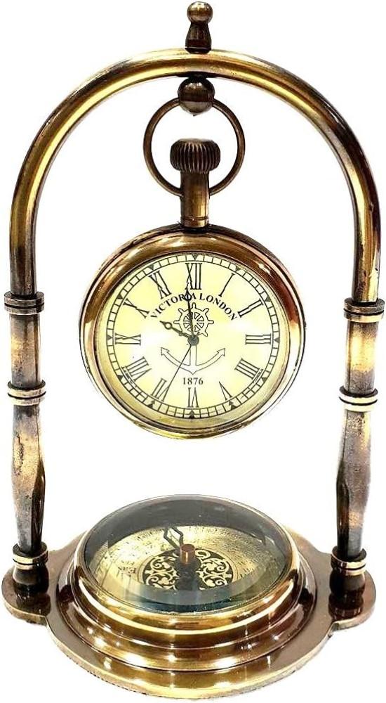 Beautiful Vintage Brass Desk Clock Table Clock Antique Nautical Clock Brass