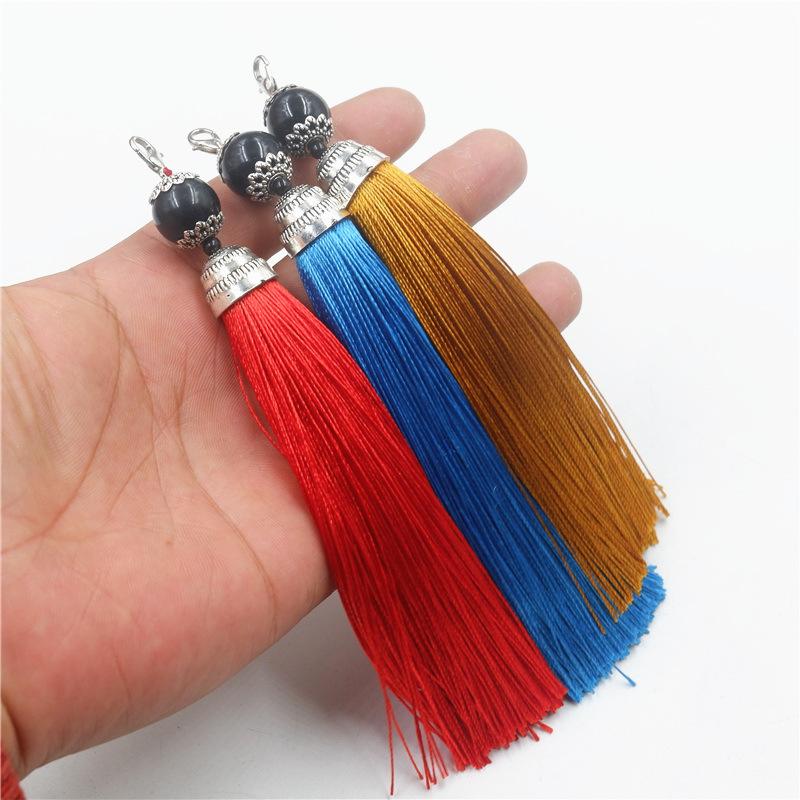 Tassel Ear With Hat Diy Handmade Ear Pendant High-End Lobster Buckle Tassel Ear Pendant
