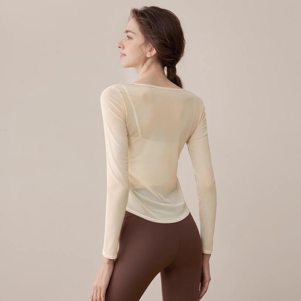 2025 Women's Yoga Cardigan & Breathable Mesh Sports Top Set