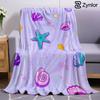 Purple Ocean Shells Lightweight Microfiber Soft Christmas Fleece Blanket Warm Cozy Throw for Bed Sofa Office Travel All Season