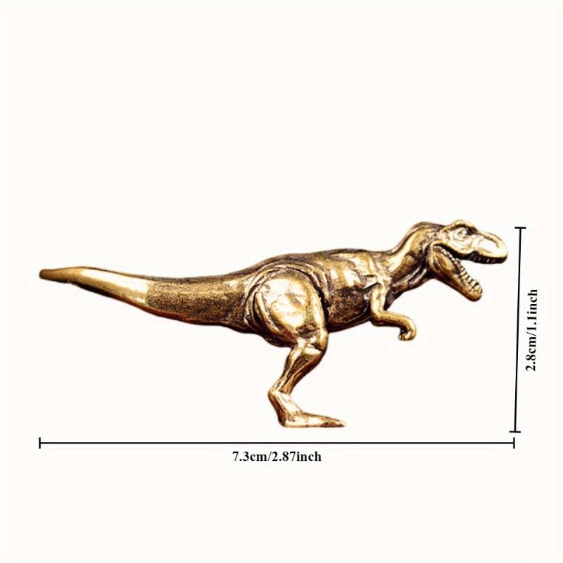 Copper Ancient Animal Tyrannosaurus Rex Statue Car Decoration Craft Home Decor Accessories Retro Brass Dinosaur Miniature Figure