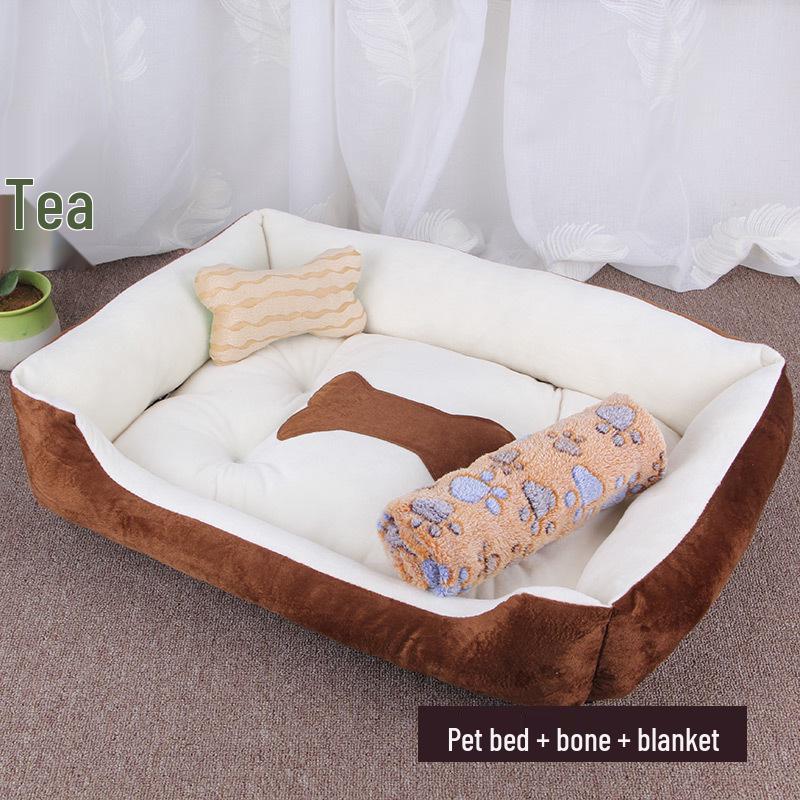 Warm Dog Bed: Cozy Spot for Small, Medium & Large Breeds - Pet Nest & Mat