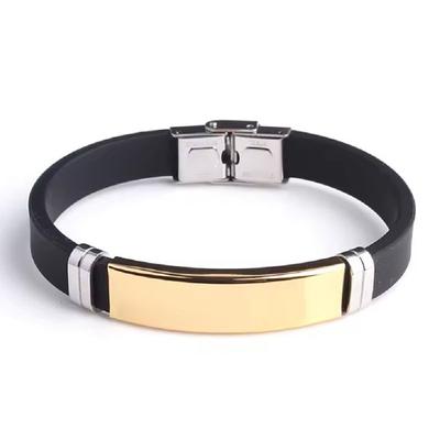Outdoor Sport Handgelenkband Edelstahl Manschette Armreif Hand Zubehör Einfaches Design Widerstandsfähig Langlebig Silikon Armbänder