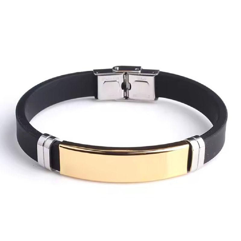 Outdoor Sports Wristband Stainless Steel Cuff Bangle Hand Accessories Simple Design Resistant Durable Silicone Bracelets