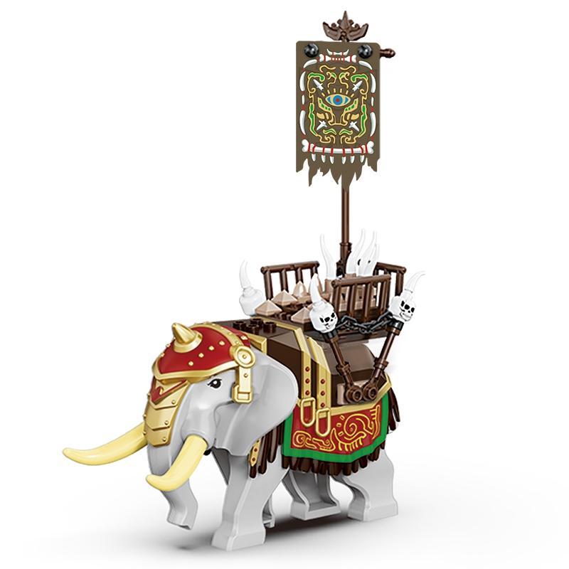 Creative Medieval Lotr Castle Knight Rome Spartacus Orc Elephant Chariot Siege Engine Model Building Blocks Bricks Toys Gift