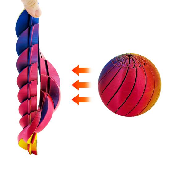 3D Printed Fidget Ball Toy Sensory Spinner Gear Sphere Fidget Toy with Liquid Flow Effect Twistable Desk Toy for Office Home Anxiety Stress Relief