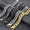 Cool 18MM Width Curb Cuban Link Chain Bracelet for Man Solid Stainless Steel Men's Bracelets Vintage Jewelry Accessories 5 Color
