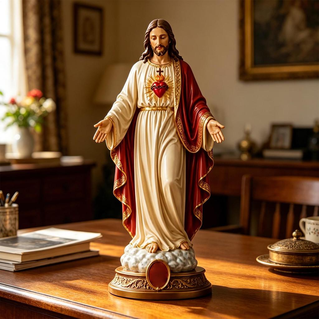 Virgin Mary Statue 8 Inch Resin Catholic Room Decor Blessed Mother Statues Collectible Figurines For Bedroom Living Room Office