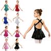 Body pentru gimnastică balet cu paiete strălucitoare, rochie fără mâneci pentru fete, tricou, costum de dans modern, performanță de jazz