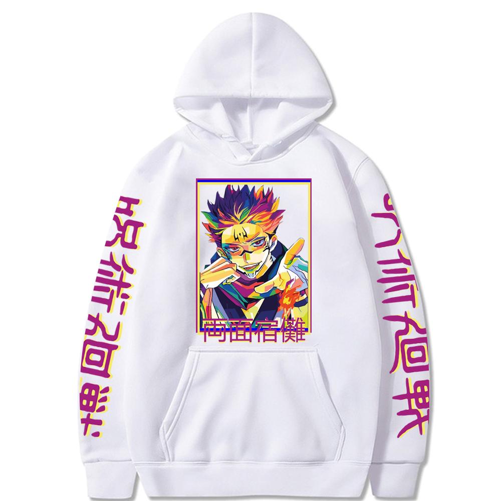 Anime Jujutsu Kaisen Hoodie Graphic Print Hoodies Vintage Oversized Hooded Sweatshirt Long Sleeves Soft Men Women Clothes